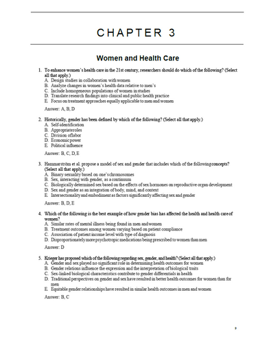 Womens Healthcare in Advanced Practice Nursing 3rd Edition TEST BANK