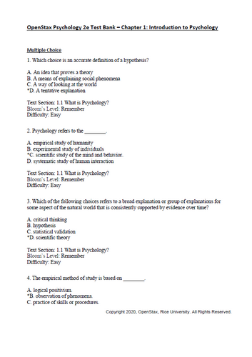Psychology 2e by OpenStax TEST BANK