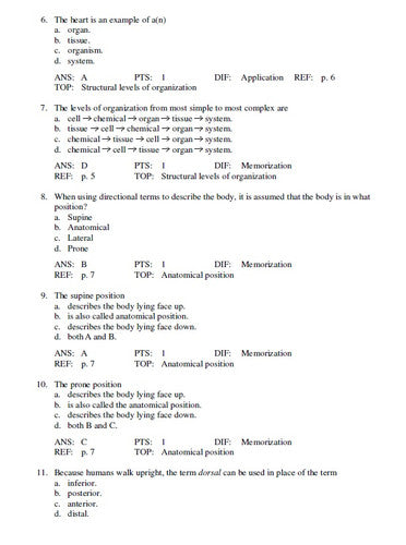 The Human Body in Health and Disease 8th Edition Patton TEST BANK