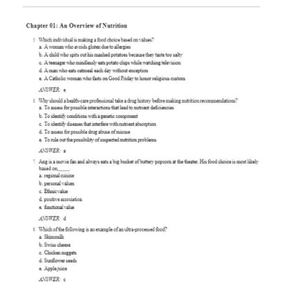 Understanding Nutrition 16th Edition Whitney Test Bank