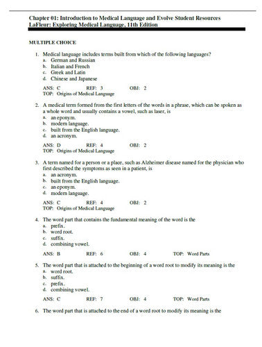 Exploring Medical Language 11th Edition TEST BANK 9780323711562