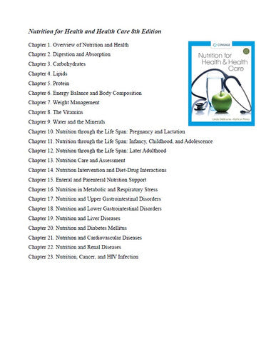Nutrition for Health and Health Care 8th Edition Test Bank