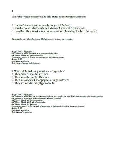 Hole's Human Anatomy & Physiology 16th Edition TEST BANK