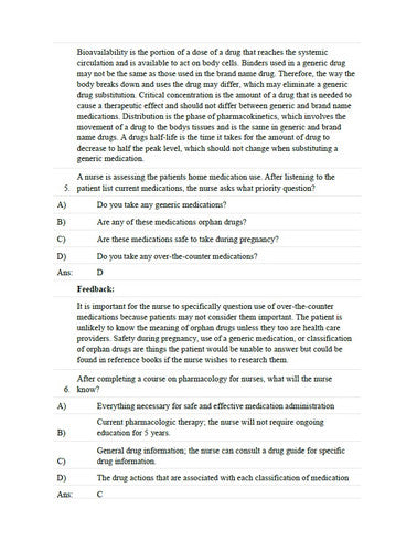 Brenner and Stevens Pharmacology 6th Edition Test Bank