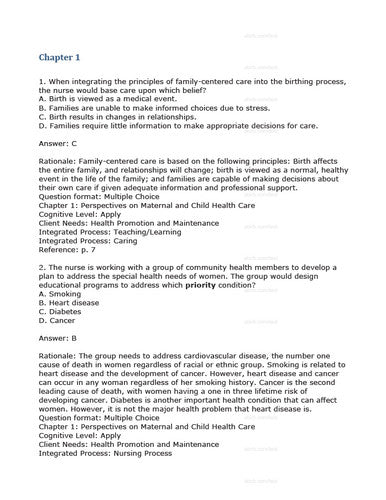 Maternity and Pediatric Nursing 4th Edition Ricci TEST BANK