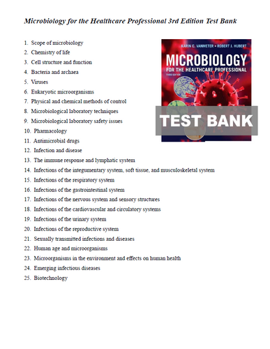 Microbiology for the Healthcare Professional 3rd Edition TEST BANK