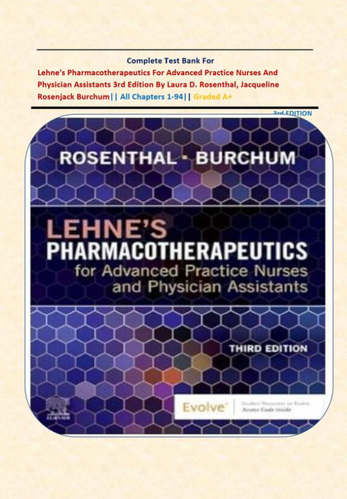 Lehne's Pharmacotherapeutics for Advanced Practice Nurses 3rd Edition Test Bank
