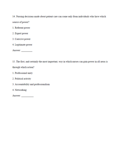 Nursing Now Today's Issues, Tomorrow's Trends 9th Edition TEST BANK