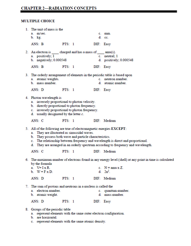 Principles of Radiographic Imaging An Art and a Science 6th Edition Test Bank