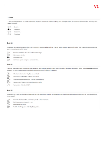 HESI Exit Critical Care V1 and V2 (55 Questions each) 2024