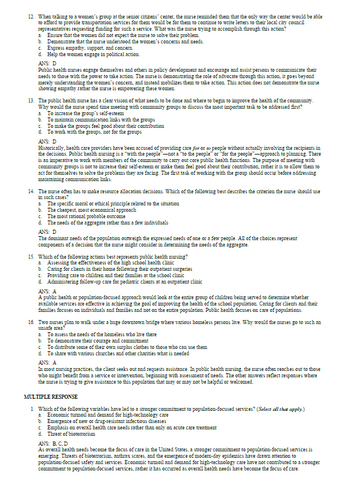Foundations for Population Health in Community Public Health Nursing 6e TEST