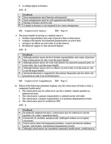 Professional Nursing Concepts and Challenges 9th Edition TEST BANK