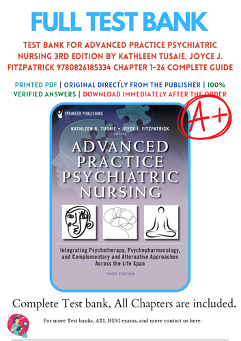 Advanced Practice Psychiatric Nursing 3rd Edition Test Bank