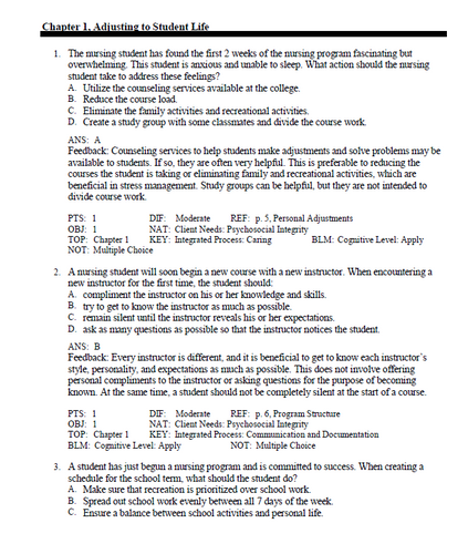 Contemporary Practical Vocational Nursing 9th Edition Test Bank