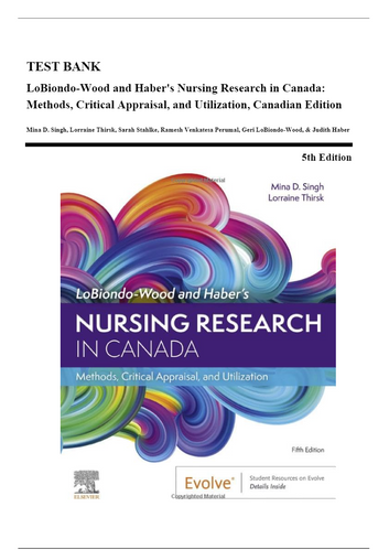 LoBiondo-Wood and Haber's Nursing Research in Canada 5th Edition TEST BANK
