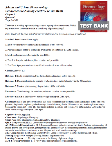 Pharmacology Connections to Nursing Practice 4th Edition TEST BANK