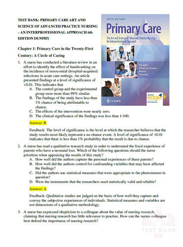 Primary Care Art and Science of Advanced Practice Nursing 6th Edition TEST BANK