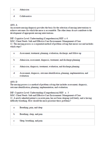 Evidence-Based Physical Examination TEST BANK