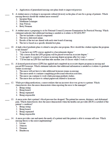 Fundamentals of Nursing Care Concepts Connections Skills 4th Edition TEST BANK