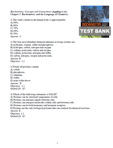 Biochemistry Concepts and Connections 2nd Edition TEST BANK