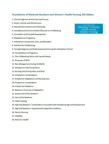 Foundations of Maternal Newborn and Women's Health Nursing 8th Edition Test Bank