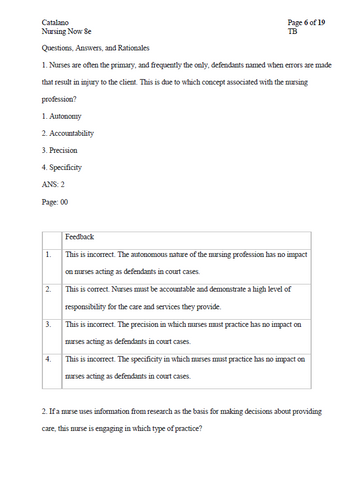 Nursing Now Today's Issues, Tomorrows Trends 8th Edition TEST BANK