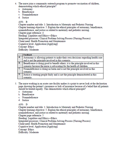 Safe Maternity and Pediatric Nursing Care 3rd Edition Test Bank