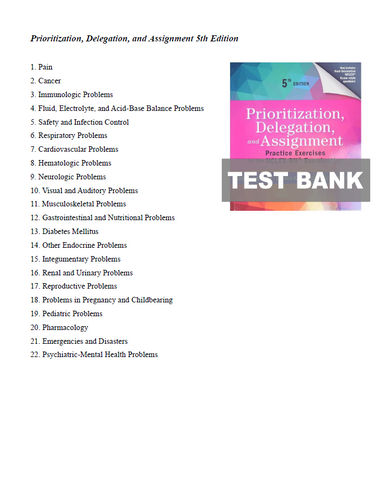 Prioritization Delegation and Assignment 5th Edition TEST BANK