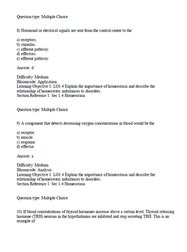 Principles of Anatomy and Physiology 16th Edition Tortora TEST BANK