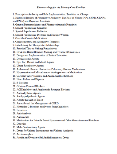 Edmunds Pharmacology for the Primary Care Provider TEST BANK
