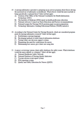 Informatics and Nursing Opportunities and Challenges 6th Edition Test Bank