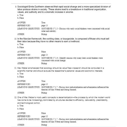 Sociology in Our Times 11th Edition Kendall TEST BANK