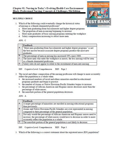 Professional Nursing Concepts and Challenges 9th Edition TEST BANK