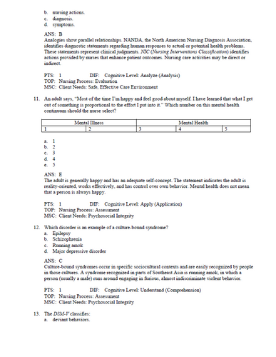 Varcarolis Foundations of Psychiatric Mental Health Nursing 10thEdition TestBank