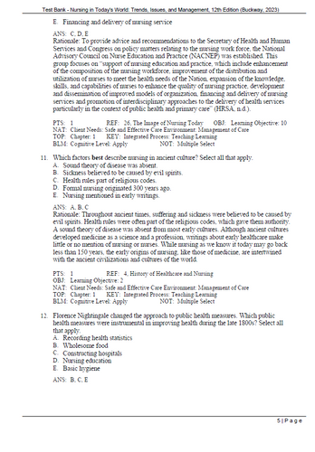 Nursing in Today's World  12th Edition Test Bank
