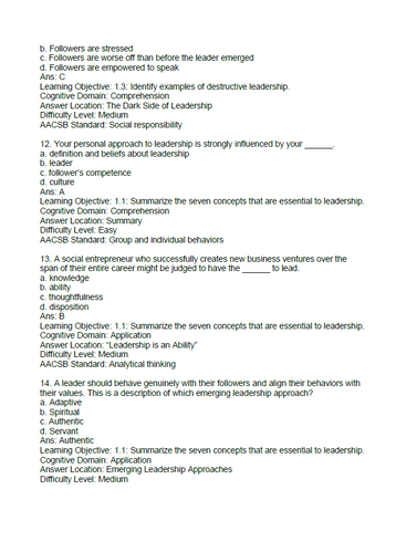 Introduction to Leadership Concepts and Practice 6th Edition TEST BANK