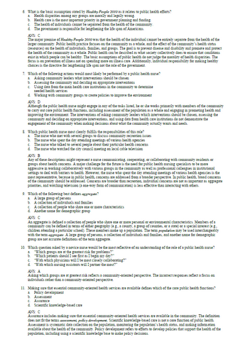 Foundations for Population Health in Community Public Health Nursing 6e TEST