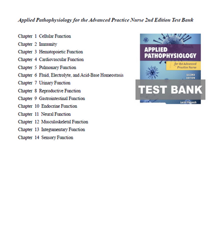 Applied Pathophysiology for the Advanced Practice Nurse 2nd Edition TEST BANK