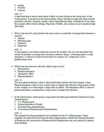 Understanding Pharmacology Essentials for Medication Safety 3rd Edit TEST BANK