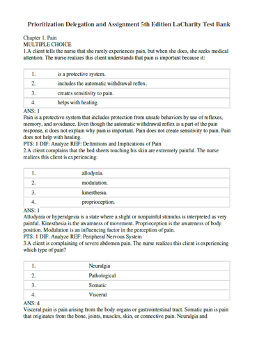 Prioritization Delegation and Assignment 5th Edition TEST BANK