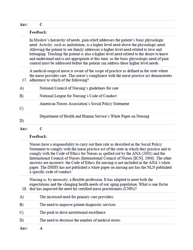 Brunner & Suddarth's Textbook of Medical-Surgical Nursing 16th Edition TEST BANK