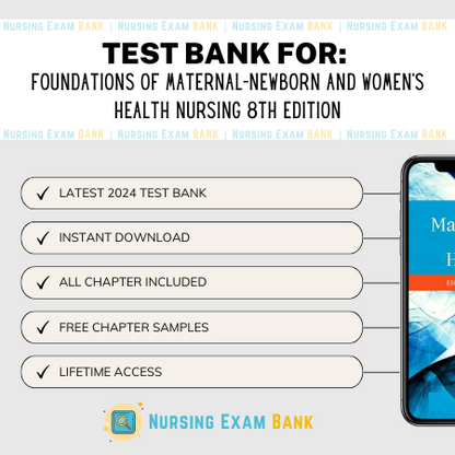 Foundations of Maternal Newborn and Women's Health Nursing 8th Edition Test Bank