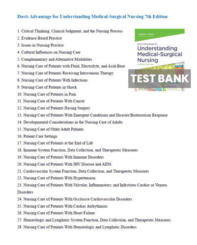 Understanding Medical Surgical Nursing 7th Edition Williams Test Bank