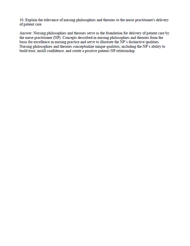 Role Development for the Nurse Practitioner 2nd Edition Test Bank