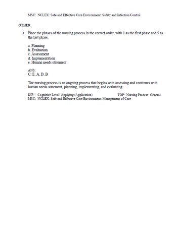 Pharmacology and the Nursing Process 10th Edition TEST BANK