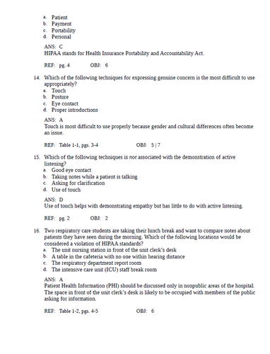 Wilkins Clinical Assessment in Respiratory Care 9th Edition Test Bank