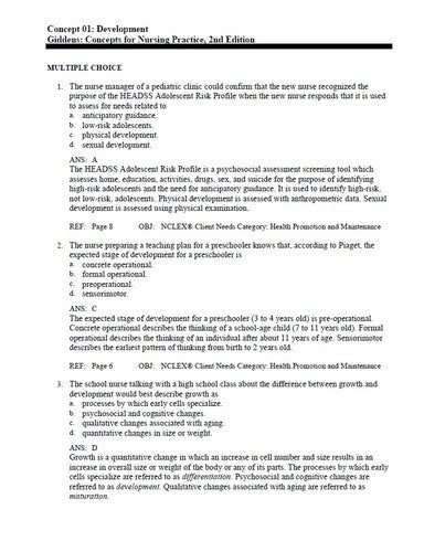 Concepts For Nursing Practice 2nd Edition TEST BANK