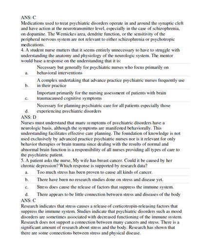 Stahl's Essential Psychopharmacology 4th Edition TEST BANK