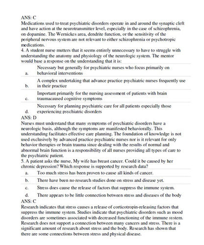 Stahl's Essential Psychopharmacology 4th Edition TEST BANK