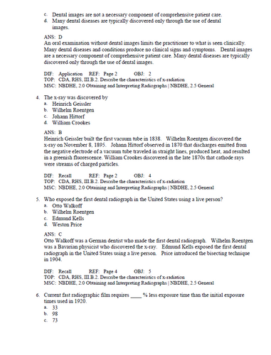 Dental Radiography Principles and Techniques 6th Edition Test Bank